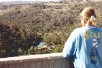 Christiane on a bridge after Jindabyne