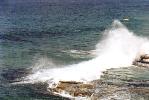 waves crashing on the rocks