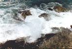 waves crashing on the rocks