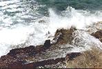 waves crashing on the rocks