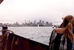Christiane regards Sydney harbor from the ferry