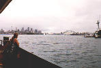 Christiane regards Sydney harbor from the ferry