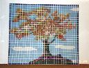 large tree mosaic glued to backing board